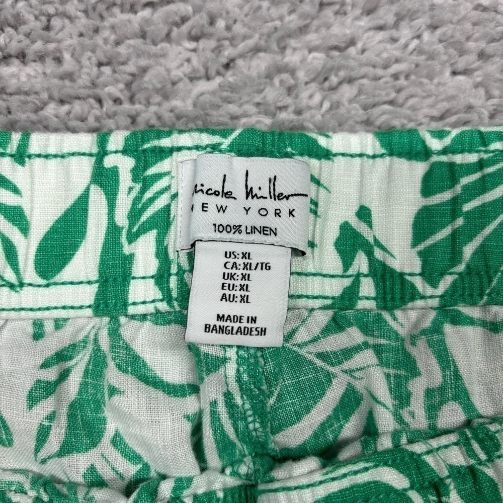 Nicole Miller Pants Womens Extra Large 100% Linen Wide Leg High Rise Beach Vaca - Picture 2 of 4